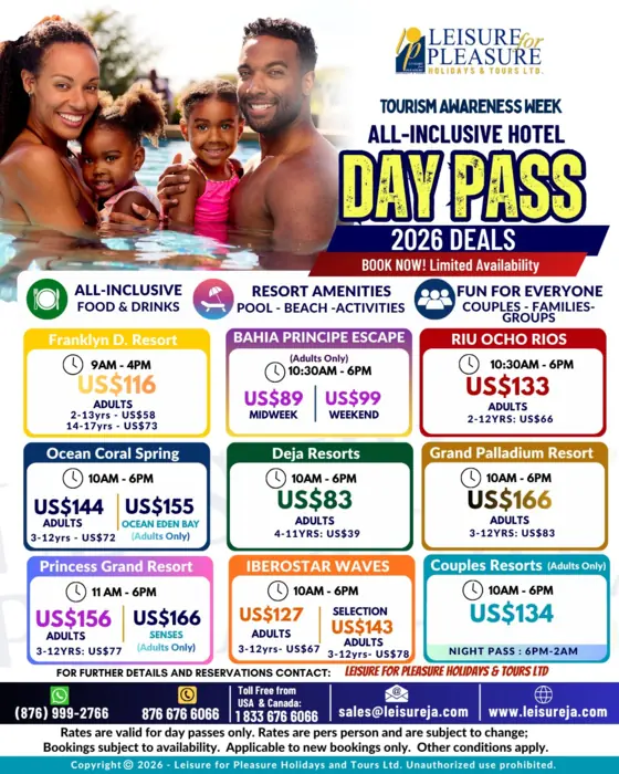 All-Inclusive Hotel Day Pass 2026 deals flyer