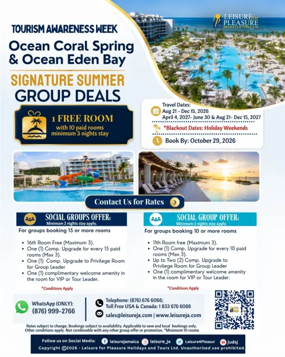 Ocean Coral Spring and Ocean Eden Bay group deals flyer