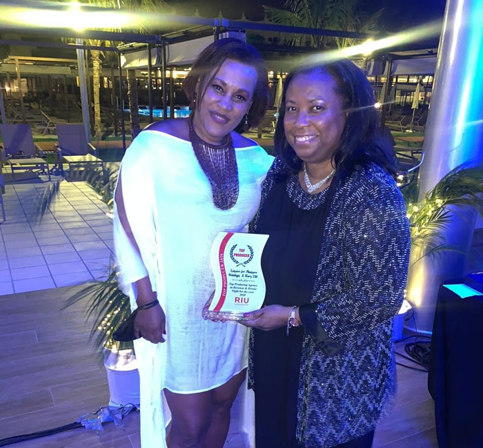Top Producing Agency in Revenue and Rooms Night for the year 2020 for RIU Hotels and Resorts Jamaica