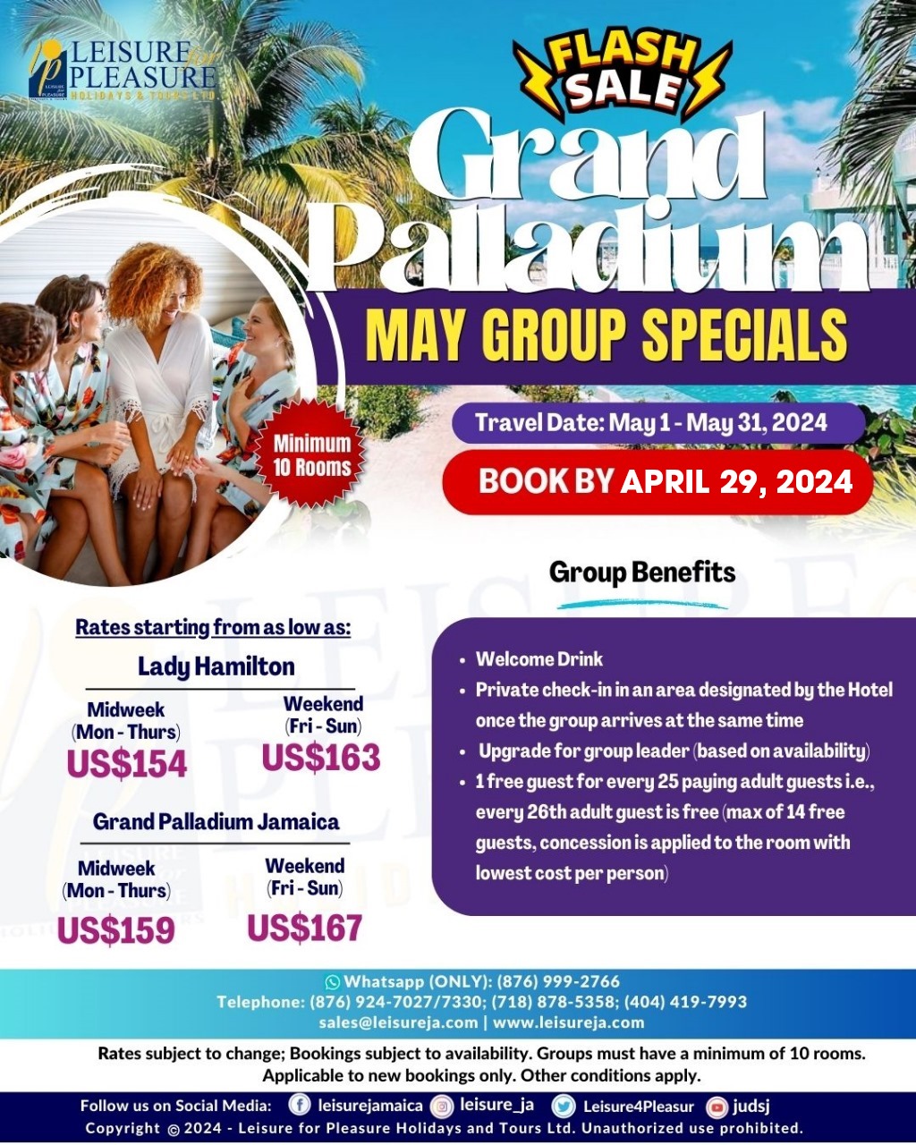 Super Special Last Minute Group Deals Now Available For May At The Grand Palladium