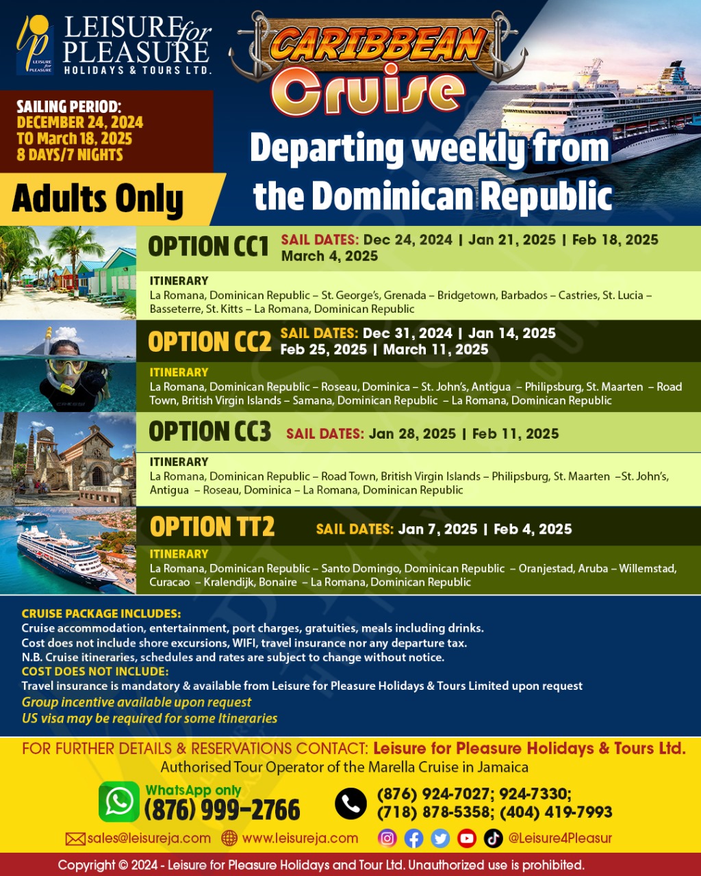 Caribbean Cruise - Departing Weekly from the Dominican Republic