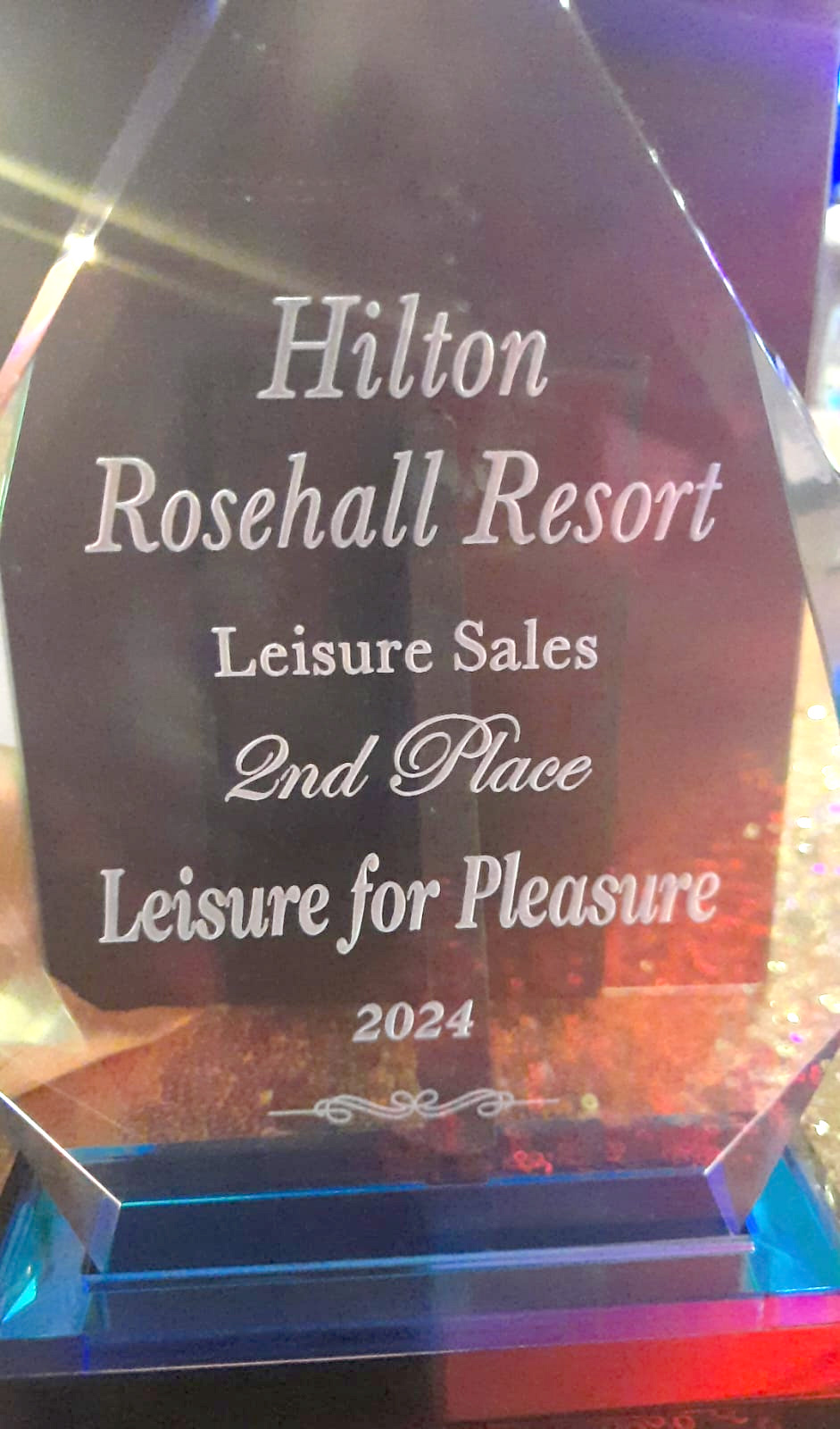 Hilton Rosehall Resort Leisure Sales 2nd Place Leisure for Pleasure 2024