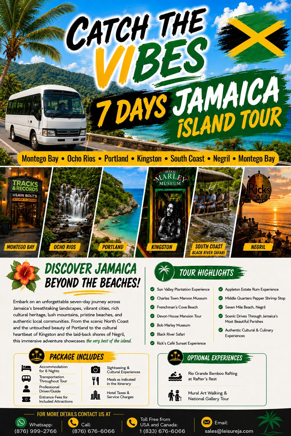 Catch the Vibes 7-Day Jamaica Island Tour