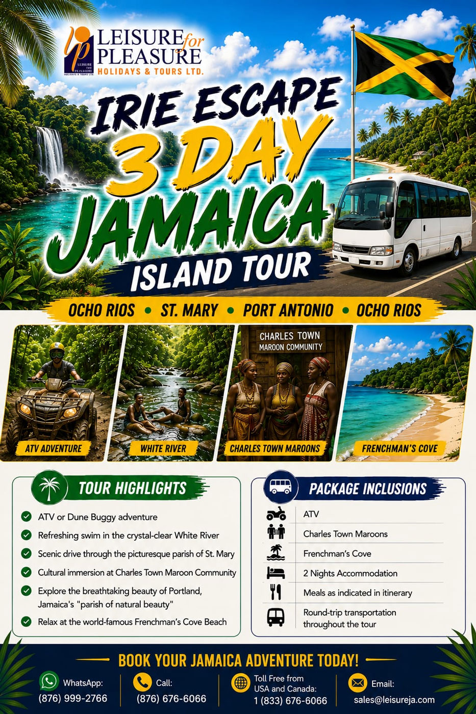 Irie Escape 3-Day Jamaica Island Tour