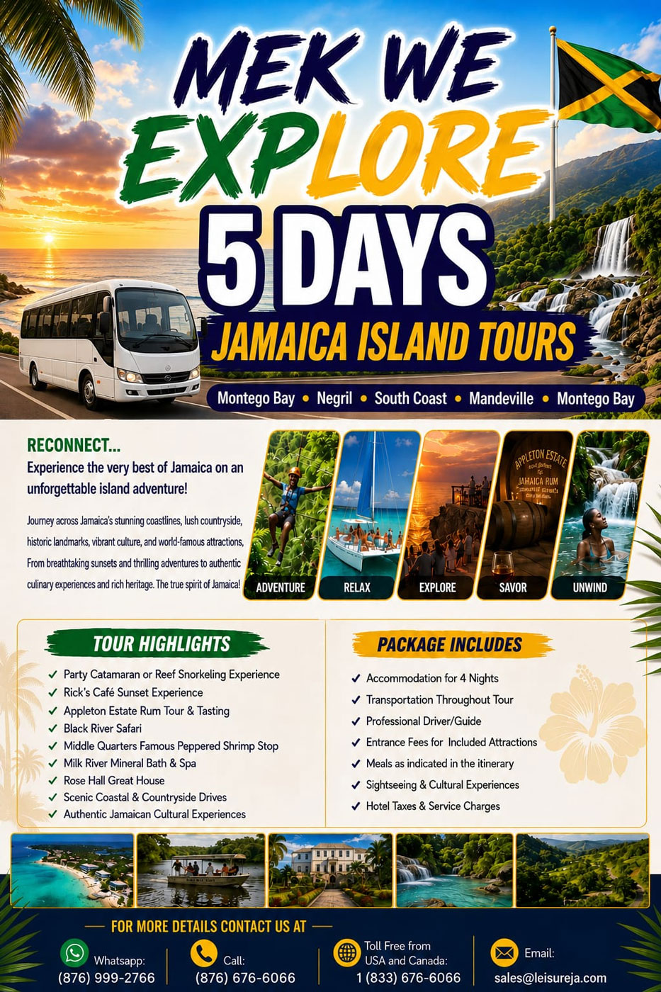 Mek We Explore 5-Day Jamaica Island Tours