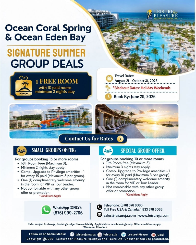 Ocean Coral Spring & Ocean Eden Bay Signature Summer Group Deals