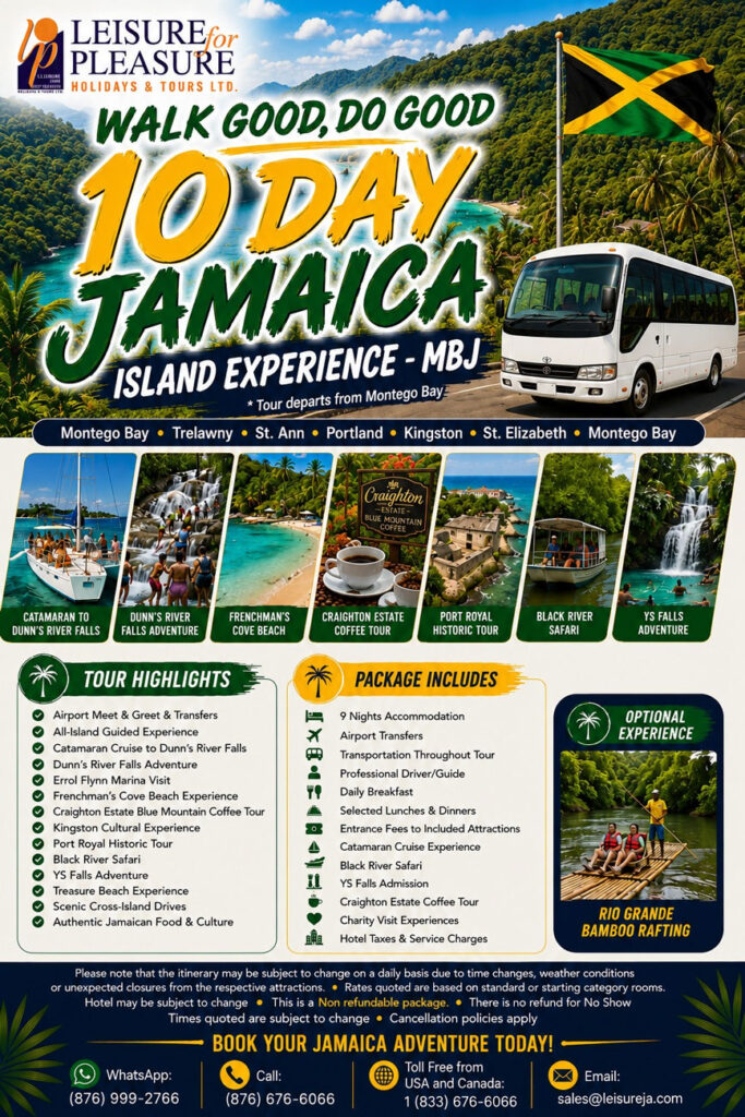 Walk Good Do Good 10-Day Jamaica Island Experience from Montego Bay