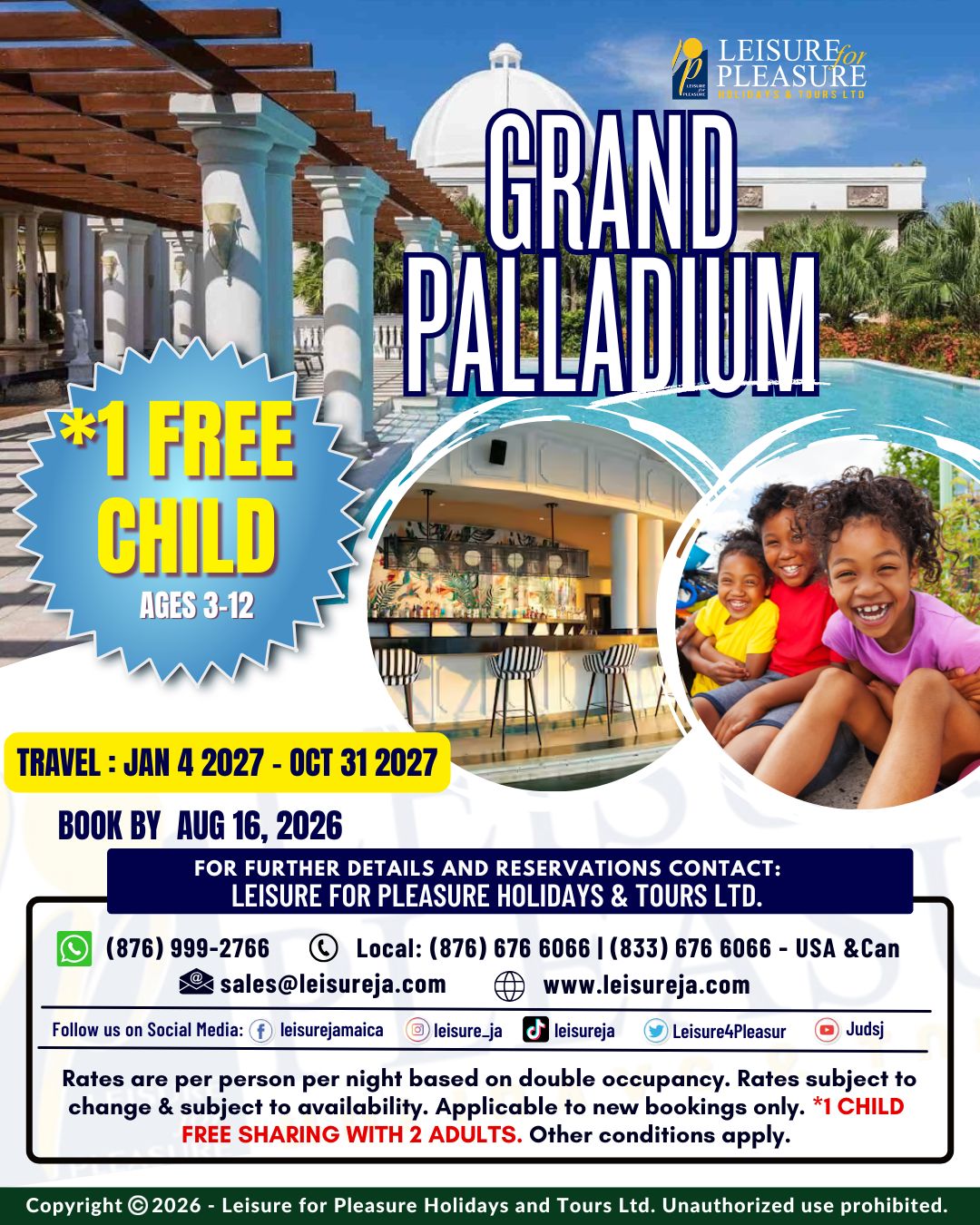 One Child Stays Free at Grand Palladium