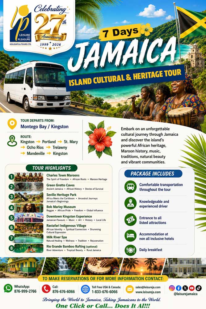 7-Day Jamaica Island Cultural & Heritage Tour